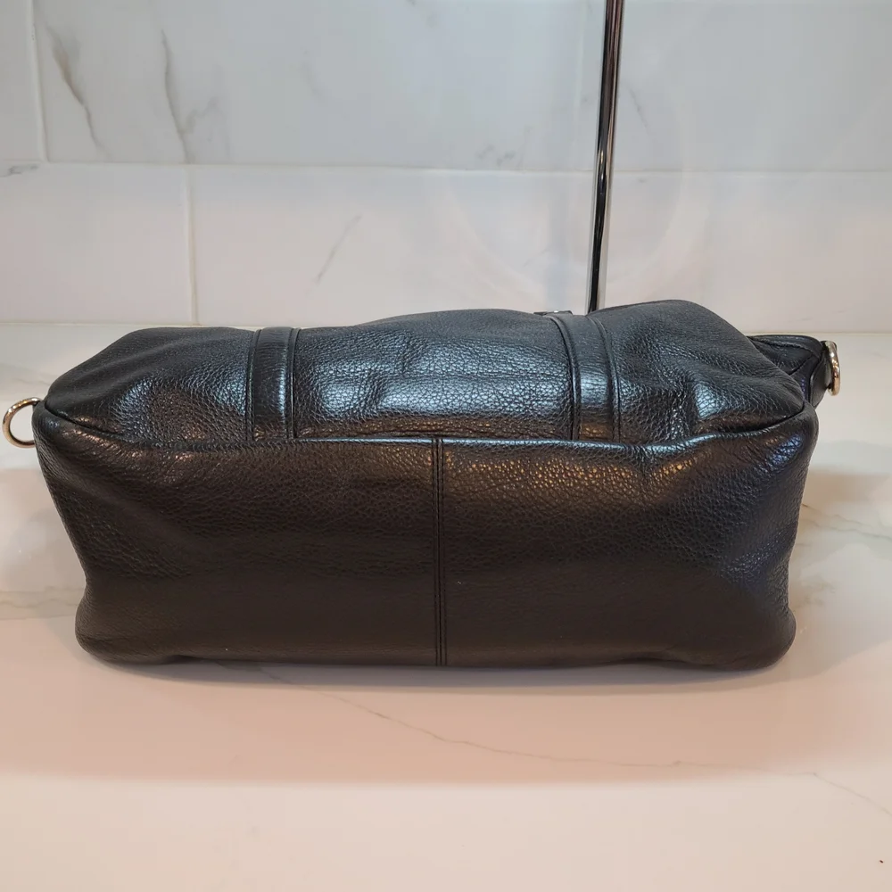 Coach Central Satchel Black Pebbled Leather EUC - Picture 12 of 16